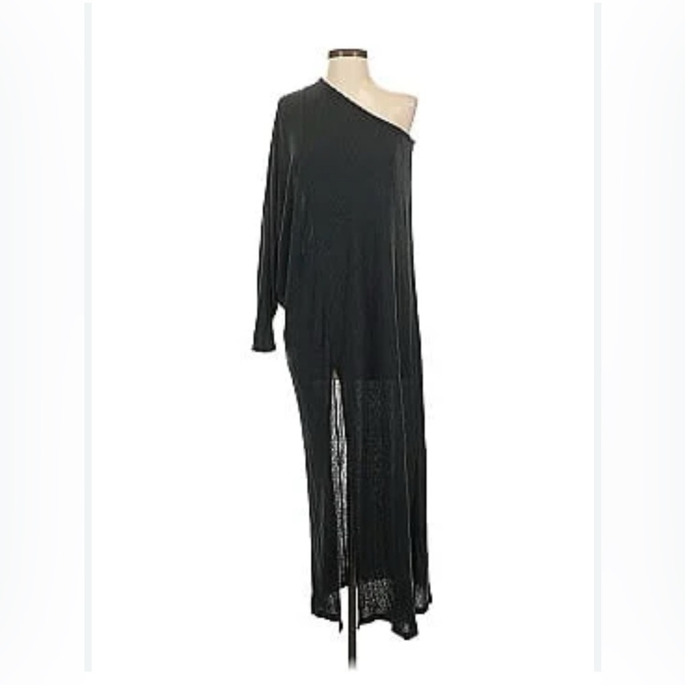 FP BEACH Black One-Shoulder Dress with slit NWT